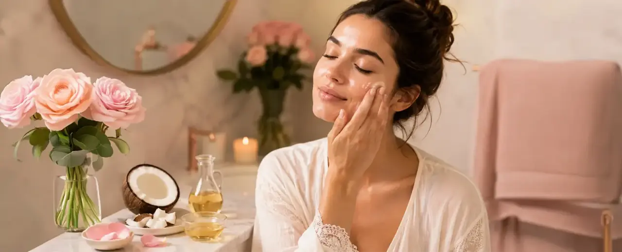 Ciltteki Renk Dengesi İçin Set: Hindistan Cevizi ve Gül Yağı