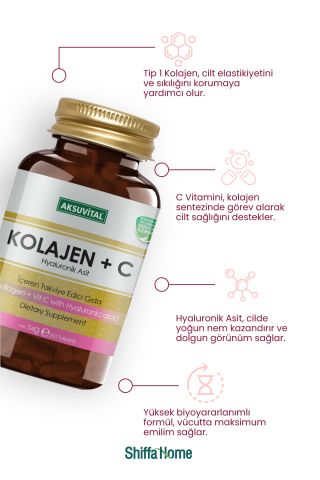 Aksuvital Kolajen + C Vitamini & Hyaluronik Asit 60 Tablet