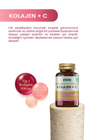 Aksuvital Kolajen + C Vitamini & Hyaluronik Asit 60 Tablet