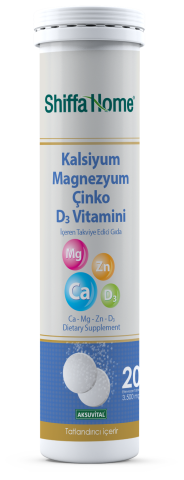Shiffa Home Kalsiyum Magnezyum Çinko D3 Vitamini  - 20 Efervesan Tablet