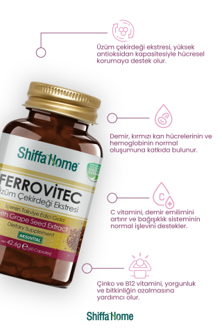 Ferrovitec Üzüm Çekirdeği Ekstresi 60 Kapsül