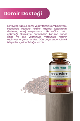 Ferrovitec Üzüm Çekirdeği Ekstresi 60 Kapsül