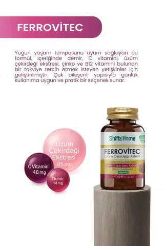 Shiffa Home Ferrovitec Üzüm Çekirdeği Ekstresi 60 Kapsül