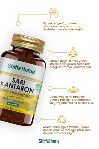 Shiffa Home Sarı Kantaron 60 Kapsül
