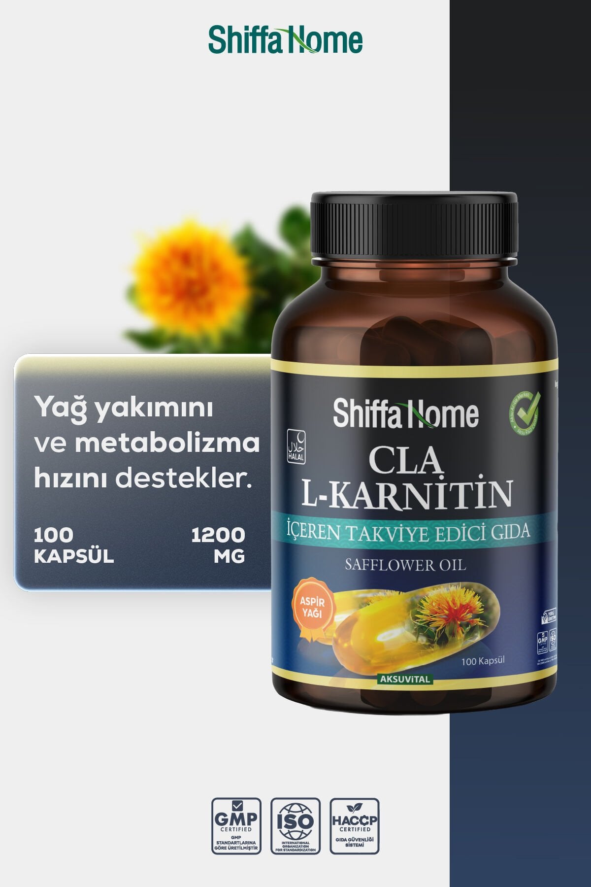 Aspir Yağı CLA L-Karnitin 100 Softjel Shiffa Home AKSUVİTAL