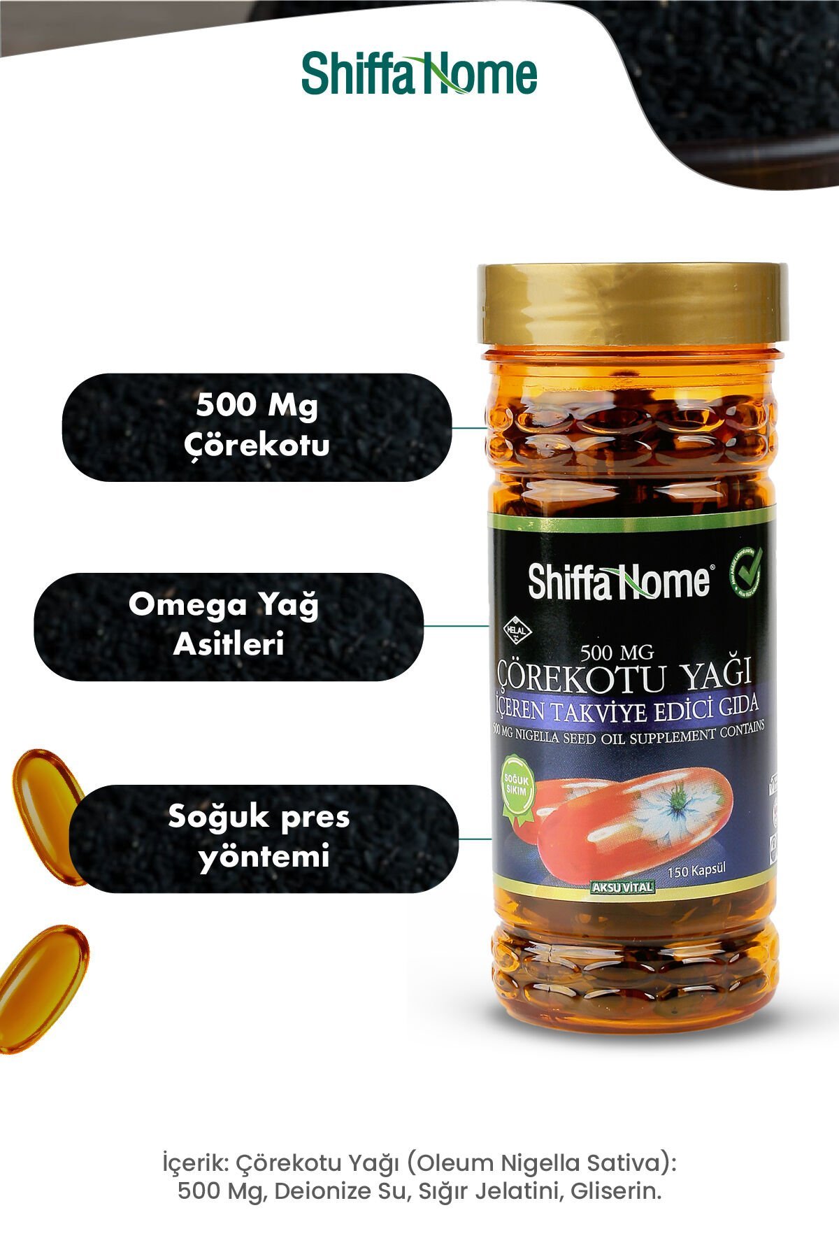 Çörekotu Yağı Softjel 500 mg