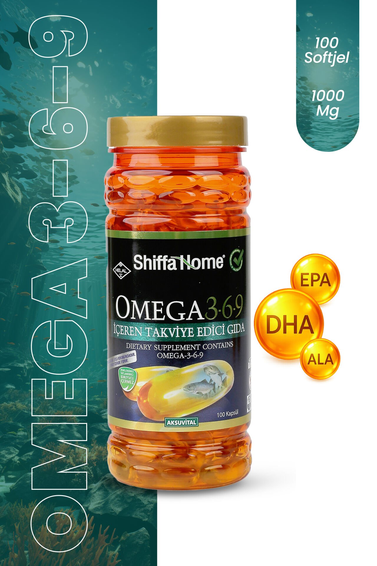 Omega-3-6-9 100 Softjel Shiffa Home AKSUVİTAL