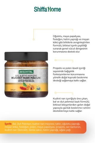 Aksuvital Bal Bitki Karışımı Kudret Narı Macunu 230g