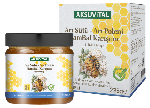 Aksuvital Arı Sütü Bal Polen (S) 18.000 Mg - Yetişkin