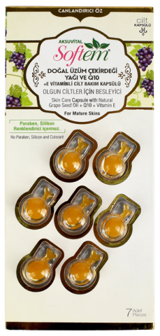 Softem Üzüm Çekirdeği Yağı ve Q10 + E Vitaminli Cilt Bakım Kapsülü 7 Kapsül