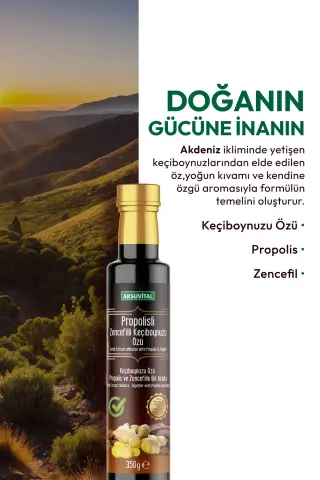 Aksuvital Propolis Zencefil Keçiboynuzu Özü 350g