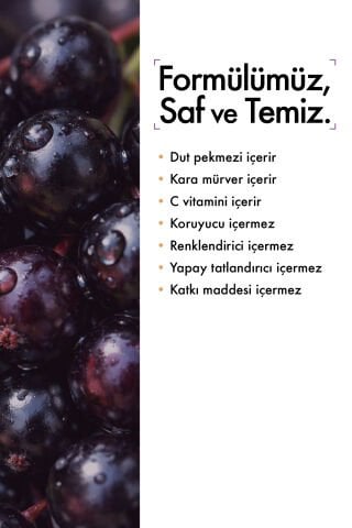 Aksuvital Kara Mürverli Çinko C Vitaminli Dut Pekmezi 350g