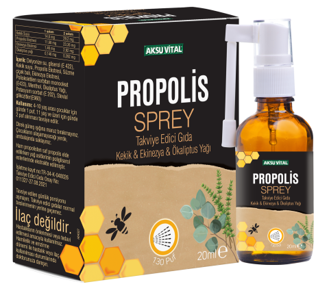 Aksuvital Propolisli Boğaz Spreyi Kekik Ekinezya Okaliptus İlaveli 20ml