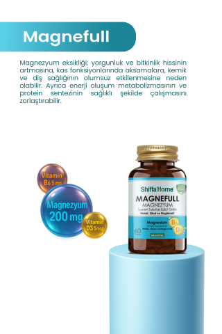 Shiffa Home MAGNEFULL Magnezyum Sitrat Bisglisinat Malat 60 Tablet