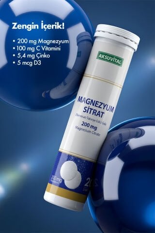 Magnezyum Sitrat Efervesan 20 Tablet