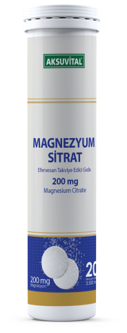 Aksuvital Magnezyum Sitrat Efervesan 200mg 20 Tablet