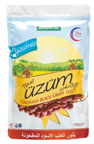 ÖĞÜTÜLMÜŞ SİYAH ÜZÜM ÇEKİRDEĞİ 100 GR DYPCK