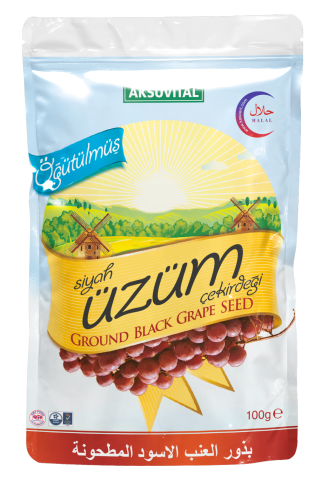 ÖĞÜTÜLMÜŞ SİYAH ÜZÜM ÇEKİRDEĞİ 100 GR DYPCK