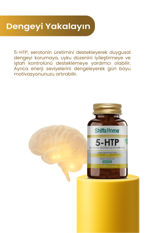 Shiffa Home 5-HTP Kediotu Ekstresi & Vitamin B6 60 Kapsül