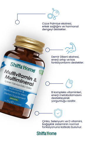 MULTİVİTAMİN & MULTİMİNERAL  - ERKEK  - 1260 mg x 60  TABLET