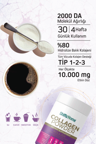 Shiffa Home Kolajen Glutatyon Hyaluronik Asit C Vitamini İçeren Takviye Edici Gıda 300g