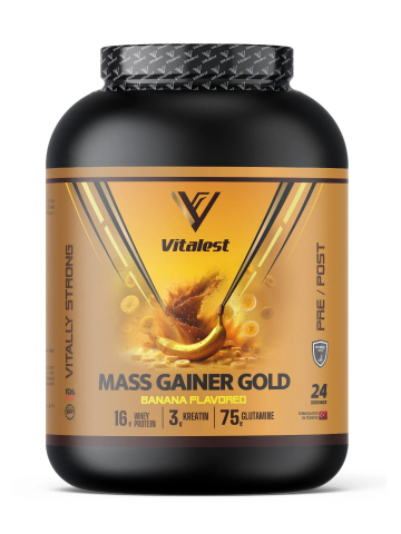 Mass Gainer Muz Aromalı 2400G. Karbonhidrat Tozu 24 Servis
