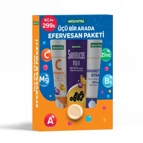 ÜÇÜ BİR ARADA EFERVESAN SETİ | C Vitamini + Sambucus + Magnezyum