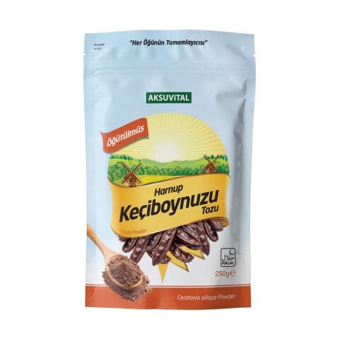 ÖĞÜTÜLMÜŞ HARNUP KEÇİBOYNUZU TOZU 250 GR DOYPACK