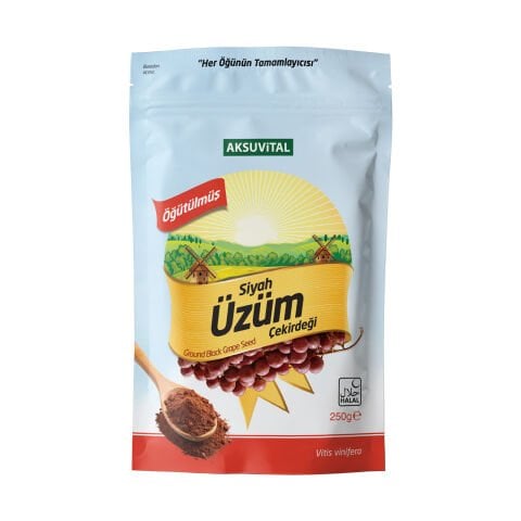 ÖĞÜTÜLMÜŞ SİYAH ÜZÜM ÇEKİRDEĞİ 250 GR DOYPACK