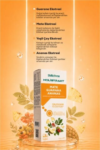 HOLİSTRAKT - Guarana, Mate, Yeşil Çay, Ananas İçeren Sıvı Ekstrat 250 ML