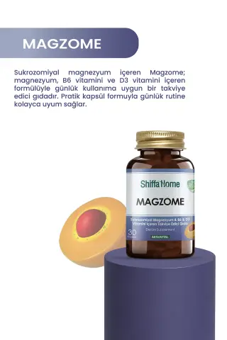 Shiffa Home MAGZOME Sukrozomiyal Magnezyum & B6 & D3 Vitamini 30 KAPSÜL