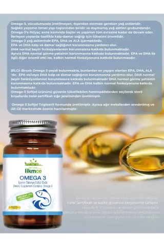 Natural Hekimce Omega 3 Balık Yağı 1000 mg 60 Softjel | EPA ve DHA