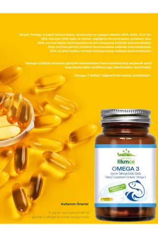 Natural Hekimce Omega 3 Balık Yağı 1000 mg 60 Softjel | EPA ve DHA