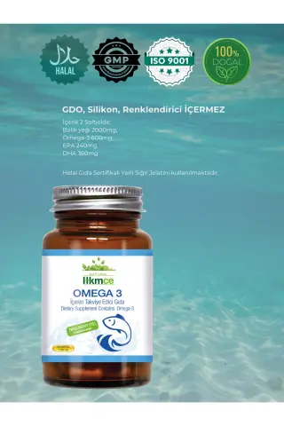 Natural Hekimce Omega 3 Balık Yağı 1000 mg 60 Softjel | EPA ve DHA