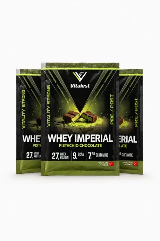 Vitalest Imperial Fıstıklı Çikolata Aromalı Whey Protein Tozu 38g Üçlü Şase