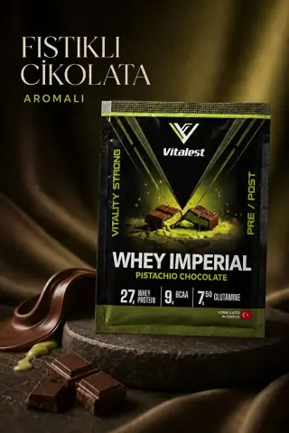 Vitalest Imperial Fıstıklı Çikolata Aromalı Whey Protein Tozu 38g Üçlü Şase