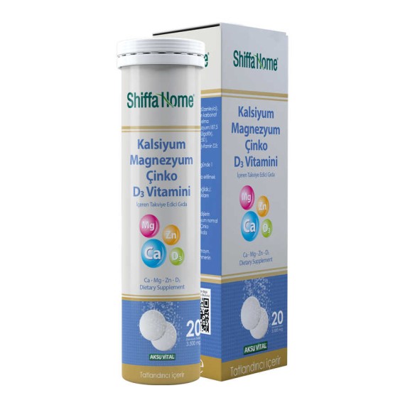 Shiffa Home - Kalsiyum Magnezyum Çinko D3 Vitaminli 20 Tablet