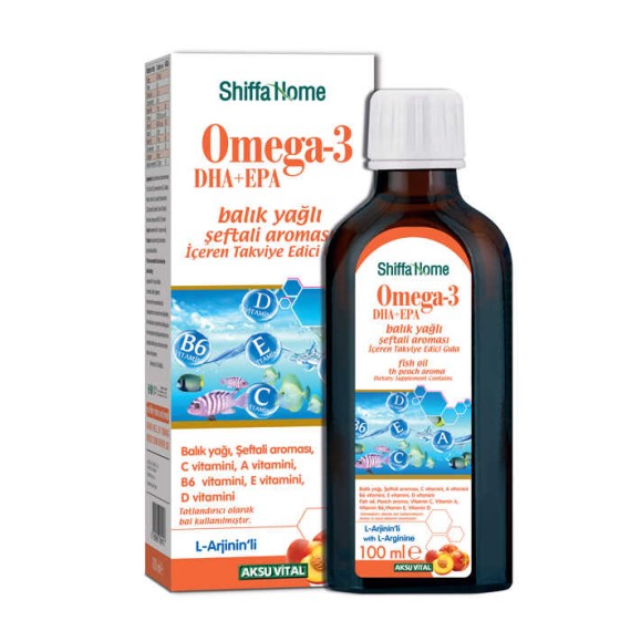 Aksuvital - Omega-3 EPA+DHA Balık Yağı Şeftali Aromalı